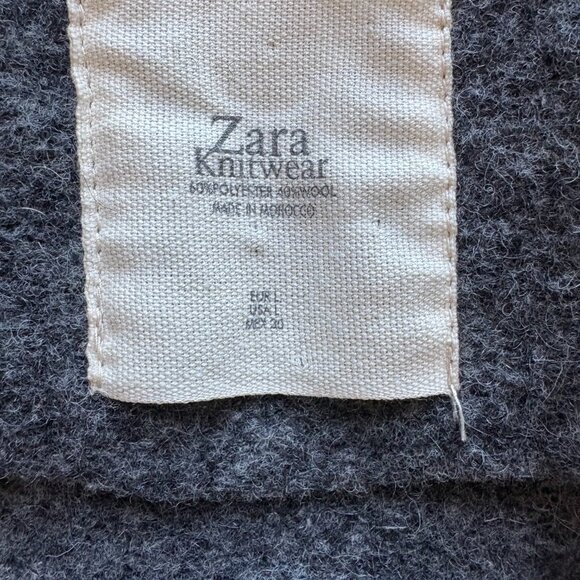 ZARA Womens Long Sleeve Three Button Sequin Knit Coat Gray Size Large - Picture 7 of 7